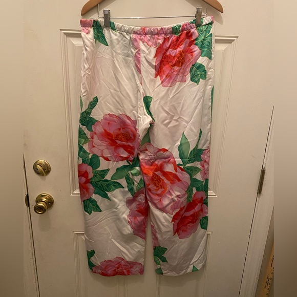 Natori Large Floral Print Pull On Lounge Pants L - Picture 2 of 3